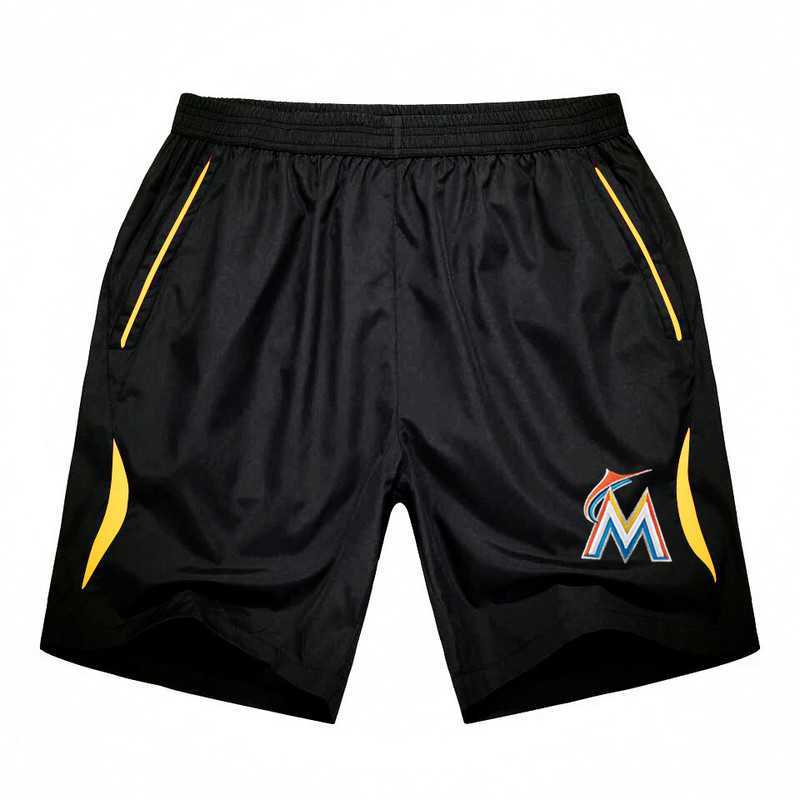 Men's Miami Marlins Black Gold Stripe MLB Shorts,We sell and wholesale Men's Miami Marlins Black Gold Stripe MLB Shorts on line form chian!